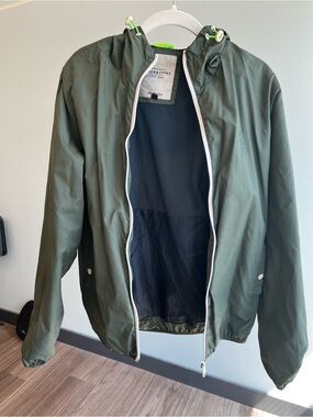 Jack & Jones Olive Green Lightweight Hooded Jacket with Contrasting Trim